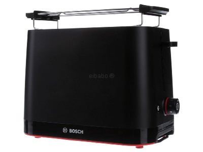 Front view Bosch SDA TAT3M123 sw 2-slice toaster 950W black
