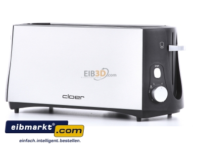 Front view Cloer 3710 sw/metall matt 4-slice toaster 1380W stainless steel
