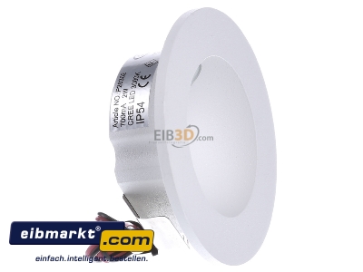 Ansicht links EVN Lichttechnik P20302 ws P-LED Wandeinbauleuchte IP54 700mA 2W 3000K 