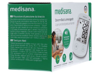 Ansicht links Medisana BU 535 VOICE Blutdruckmessgert Oberarmmessung 