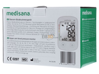 Back view Medisana BU 535 VOICE Blood pressure measuring instrument 
