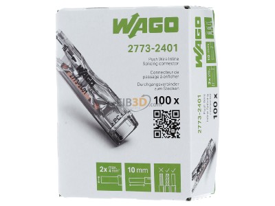 Frontansicht WAGO GmbH & Co. KG 2773-2401 Durchgangsverbinder zum Stecken 
