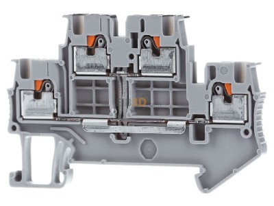 Frontansicht Phoenix PTTB 1,5/S-PV Doppelstock-Klemme 0,14-1,5qmm, grau 