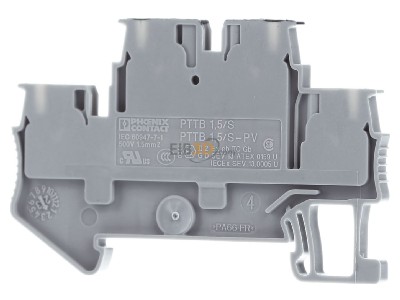 Ansicht hinten Phoenix PTTB 1,5/S-PV Doppelstock-Klemme 0,14-1,5qmm, grau 