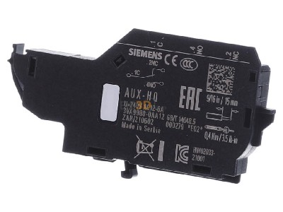 Frontansicht Siemens 3VA9988-0AA12 Hilfsschalter Wechslerkontakt 