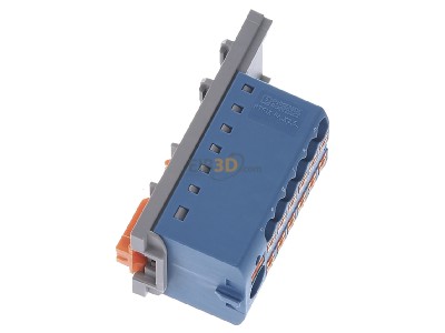 Ansicht oben links Phoenix PTFIX6/12X2,5-NS35BU Verteilerblock 0,14-4qmm, blau 