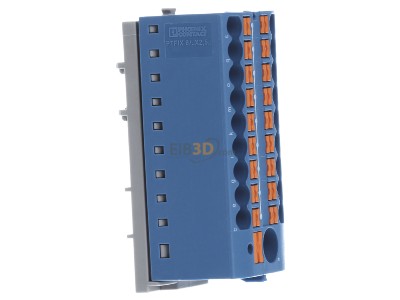 Ansicht links Phoenix PTFIX6/18X2,5-NS35BU Verteilerblock 0,14-4qmm, blau 