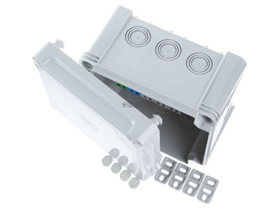 View up front OBO X10 H25 GNP5 LGR Surface mounted box 191x151mm 
