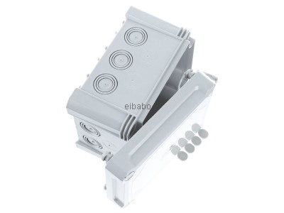 View top left OBO X10 H25 GNP5 LGR Surface mounted box 191x151mm 

