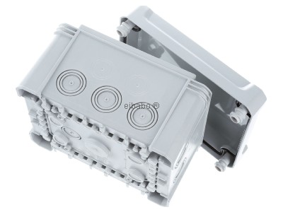 Top rear view OBO X10 H25 GNP5 LGR Surface mounted box 191x151mm 
