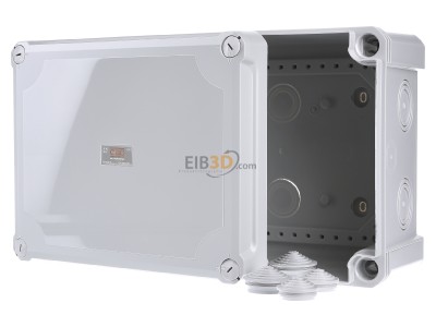 Front view OBO X16 LGR Surface mounted box 241x191mm 
