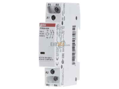 Frontansicht ABB ESB20-02N-06 Installationsschtz 20A 2 230V AC/DC 