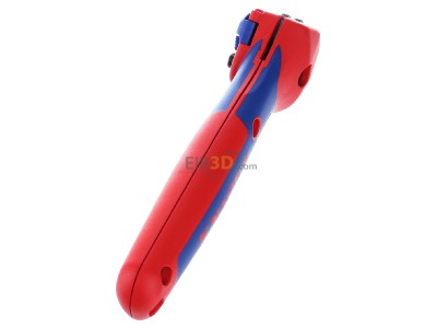 Ansicht oben rechts Knipex 16 50 145 SB Abmantelungsmesser Gleitschienen Ratschenfunktion 