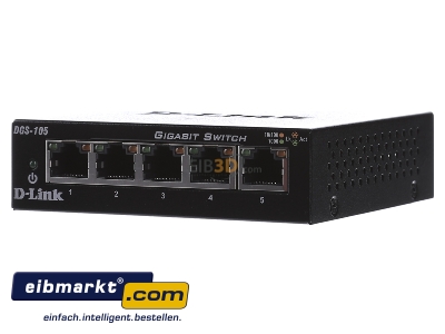 Frontansicht DLink Deutschland DGS-105/E Gigabit Switch 5-Port Layer 2 