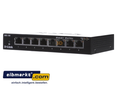 Frontansicht DLink Deutschland DGS-108/E Gigabit Switch 8-Port Layer 2 