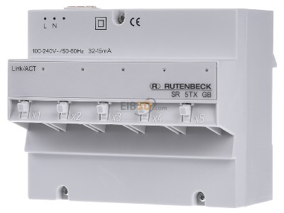 Front view Rutenbeck SR 5TX GB Network switch 010/100 Mbit ports 
