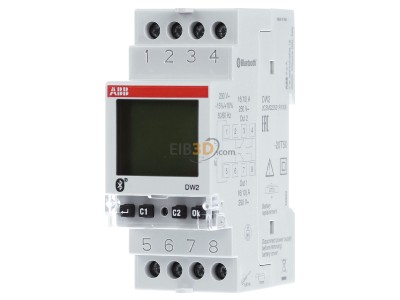 Frontansicht ABB DW 2 Wochen-Zeitschaltuhr 2-Kanal Bluetooth 