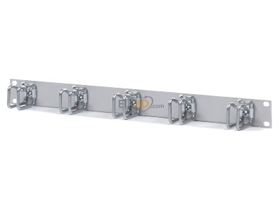 Frontansicht Rittal DK 7257.200 Rangierpanel 1HE, RAL7035 m. 5 Kabelfhr.bgel 