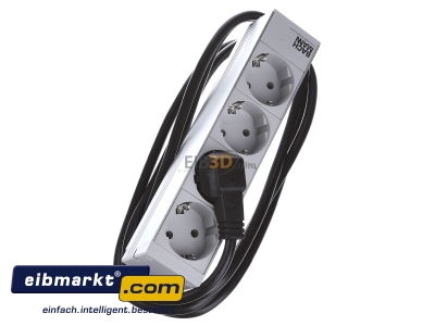 Ansicht oben links Bachmann 333.0122 10Zoll Steckdosenleiste 1HE, RAL7035 