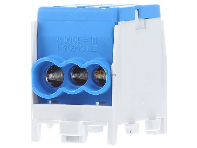 Front view Pollmann HLAK 25-1/4 M2 blau Power distribution block 
