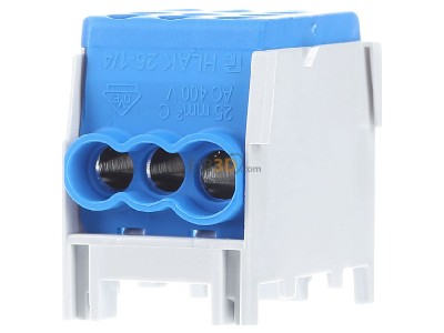 Back view Pollmann HLAK 25-1/4 M2 blau Power distribution block 
