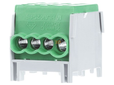 Front view Pollmann HLAK 25-1/6 M2 grn Power distribution block 
