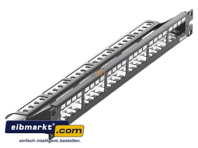 Ansicht oben links Panduit CP24WSBLY Patch-Panel 482,6mm (19