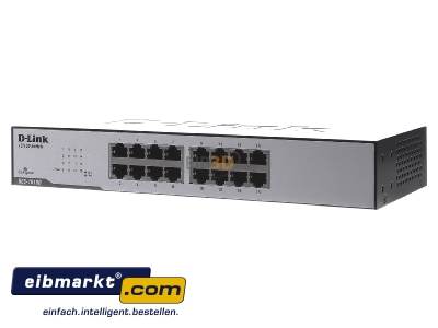 Front view DLink Deutschland DES-1016D/E Network switch 1610/100 Mbit ports
