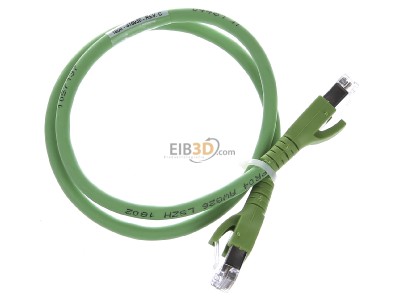 Ansicht oben links CommScope/AMP Netconn TN-6000A gn 0,5m Patchkabel Kat.6A S/FTP RJ45/RJ45, grn 