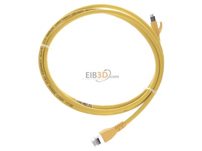 Ansicht oben links CommScope/AMP Netconn TN-6000A ge 1,5m Patchkabel Kat.6A S/FTP RJ45/RJ45, gelb 