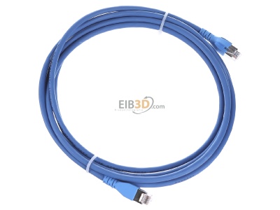 Ansicht oben links CommScope/AMP Netconn TN-6000A bl 3,0m Patchkabel Kat.6A S/FTP RJ45/RJ45, blau 