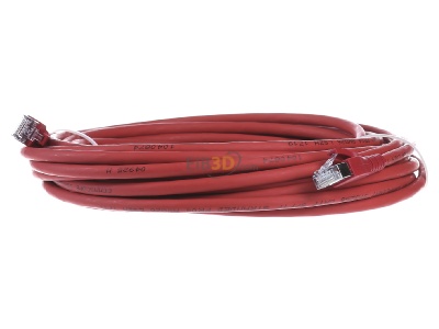 Frontansicht CommScope/AMP Netconn TN-6000A rt 10,0m Patchkabel Kat.6A S/FTP RJ45/RJ45, rot 