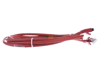 Ansicht links CommScope/AMP Netconn TN-6000A rt 2,0m Patchkabel Kat.6A S/FTP RJ45/RJ45, rot 