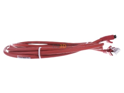 Ansicht links CommScope/AMP Netconn TN-6000A rt 2,0m Patchkabel Kat.6A S/FTP RJ45/RJ45, rot 