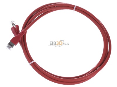 Ansicht oben rechts CommScope/AMP Netconn TN-6000A rt 2,0m Patchkabel Kat.6A S/FTP RJ45/RJ45, rot 