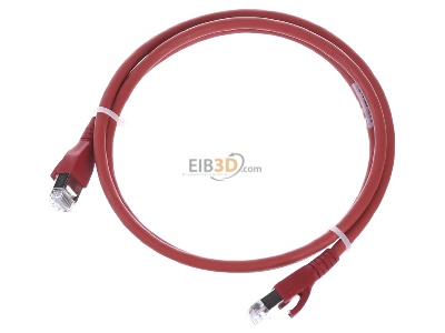 Ansicht oben vorne CommScope/AMP Netconn TN-6000A rt 1,0m Patchkabel Kat.6A S/FTP RJ45/RJ45, rot 