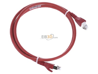 Ansicht oben links CommScope/AMP Netconn TN-6000A rt 1,0m Patchkabel Kat.6A S/FTP RJ45/RJ45, rot 