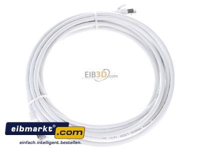 Ansicht oben links CommScope/AMP Netconn 0-1711731-5 Patchkabel Kat.6A S/FTP RJ45/RJ45, weiss TN-6000A ws 5,0m