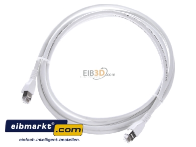 Ansicht oben vorne CommScope/AMP Netconn 0-1711731-3 Patchkabel Kat.6A S/FTP RJ45/RJ45, weiss TN-6000A ws 3,0m