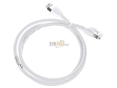 Ansicht oben hinten CommScope/AMP Netconn TN-6000A ws 1,0m Patchkabel Kat.6A S/FTP RJ45/RJ45, weiss 