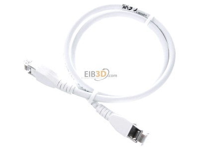 Ansicht oben vorne CommScope/AMP Netconn TN-6000A ws 0,5m Patchkabel Kat.6A S/FTP RJ45/RJ45, weiss 