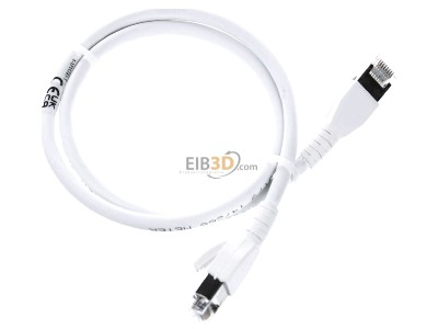 Ansicht oben links CommScope/AMP Netconn TN-6000A ws 0,5m Patchkabel Kat.6A S/FTP RJ45/RJ45, weiss 