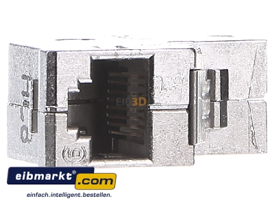 Ansicht links Metz Connect 1309A1-I RJ45-Kupplung Cat.6 snap-in, 90Gr 