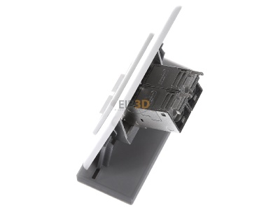 Ansicht oben rechts Metz TN E-DATmod-2UP-rws Anschlussdose, Cat.6A 2xRJ45,UP,rws 