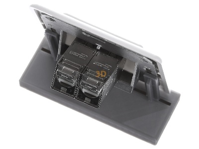 Ansicht oben hinten Metz TN E-DATmod-2UP-rws Anschlussdose, Cat.6A 2xRJ45,UP,rws 