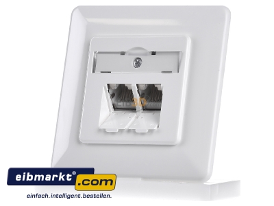 Frontansicht Metz Connect TN E-DATC6-2UP-rws Anschlussdose,Kat.6 2xRJ45,UP,rws 