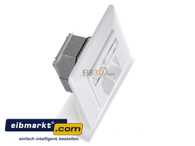 Ansicht oben links Metz Connect TN E-DATC6-2UP-rws Anschlussdose,Kat.6 2xRJ45,UP,rws 