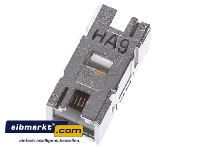 Top rear view Metz Connect 1401200810MI 2x RJ45 plug/plug connector
