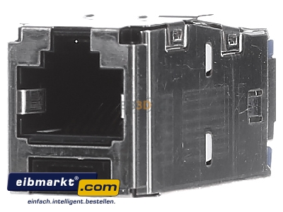 Front view Panduit CJS6X88TGY RJ45 8(8) jack
