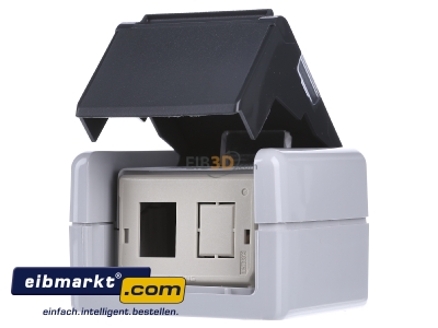 Front view Telegrtner H02000A0070 Surface mounted housing 1-gang grey
